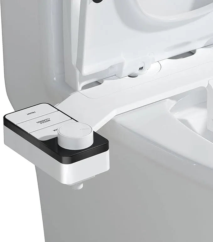 Hinmood Ultra-Slim Bidet Attachment for Toilet Dual Nozzles Feminine & Rear Wash Bidet Toilet Seat Attachment Non Electric Self Cleaning Adjustable Water Pressure, Rear Wash (KB002) - ModernBath