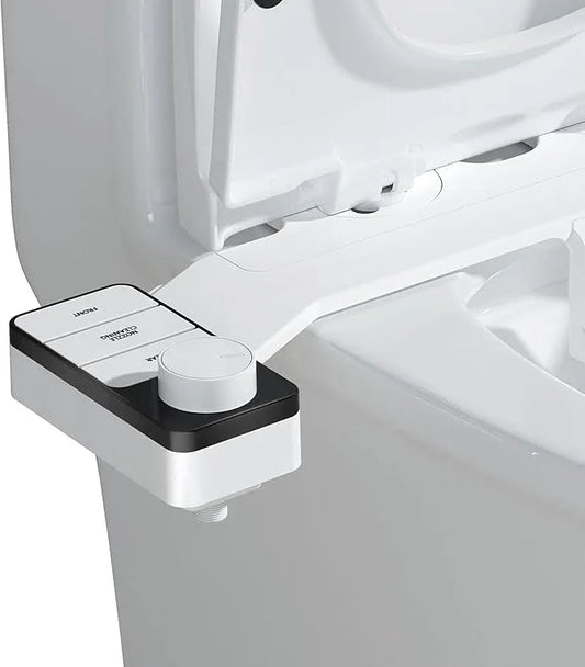 Hinmood Ultra-Slim Bidet Attachment for Toilet Dual Nozzles Feminine & Rear Wash Bidet Toilet Seat Attachment Non Electric Self Cleaning Adjustable Water Pressure, Rear Wash (KB002) - ModernBath