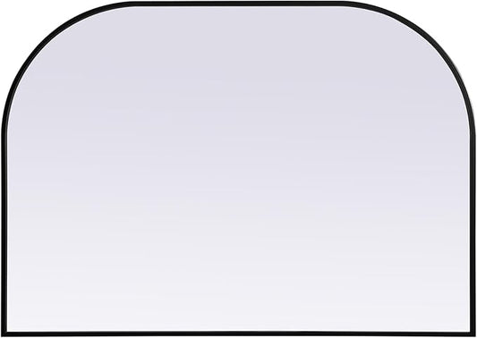 Illuminate, Metal Frame Arch Mirror 42X30 Inch in, Modern, Black