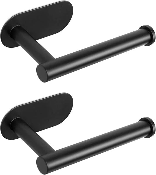 NearMoon Toilet Paper Holder Self Adhesive, Premium Thicken SUS304 Stainless Steel Rustproof Adhesive Toilet Roll Holder no Drilling for Bathroom, Kitchen, Washroom (2 Pack, Matte Black) - ModernBath