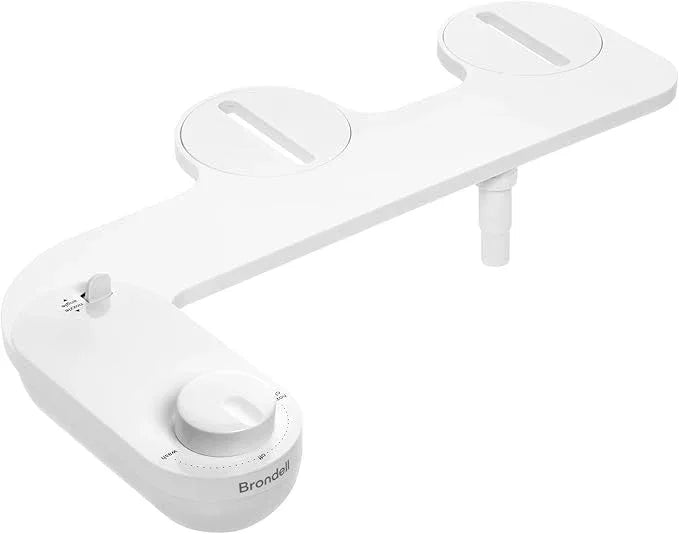 Brondell Fresh Spa Adjustable, Bidet Attachment FSA-15 for Toilet Seats with Adjustable Single Nozzle, Side Arm Control, Thin Profile, White (Ambient Temperature) - ModernBath