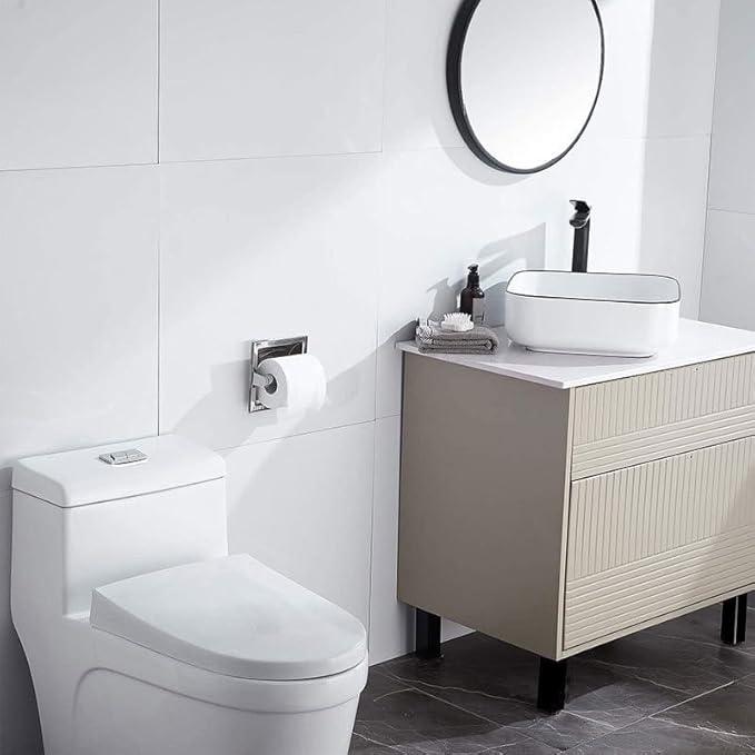 Recessed Toilet Paper Holder in Wall Insert Tissue Mount Toliets Toulet Mounted for Mega Rolls Bathroom Space Saving Design Brushed Silver - ModernBath