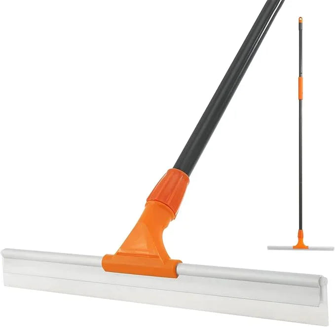 CLEANHOME Silicone Floor Squeegee for Shower Glass, Floor, and Garage - Heavy-Duty Pet Hair Remover, Bathroom Tile Cleaner, Window Wiper - Flexible, No Streaks, Compact Storage - ModernBath