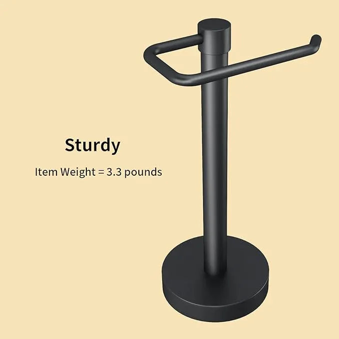 YUMORE Hand Towel Holder Stand Countertop Towel Rack Free Standing Towel Bar Hanger for Bathroom Kitchen Pro Max Matte Black - ModernBath