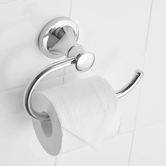 BESy Polished Chrome Toilet Tissue Paper Holder Polished Chrome Bathroom Accessories Toilet roll Paper Hanger, Wall Mounted, Rustproof - ModernBath
