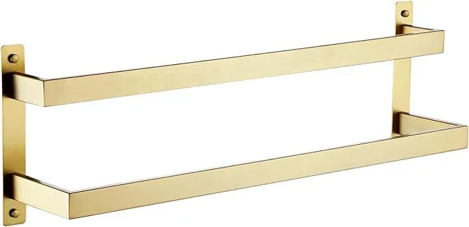 KOKOSIRI Bath Towel Bars 20-Inch Bathroom 2-Tiers Ladder Brushed Gold Towel Rails Towel Holders Wall Mounted Towels Shelves Rack Stainless Steel, B5008BG-L20 - ModernBath