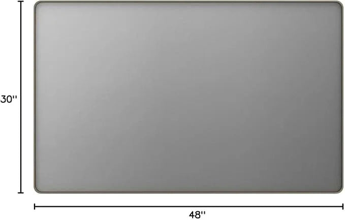 LOAAO 48”X30” Bronze Bathroom Mirrors for Vanity, Rounded Rectangle Brushed Bronze Metal Frame Mirror, Anti-Rust, Tempered Glass, Hangs Horizontally or Vertically - ModernBath