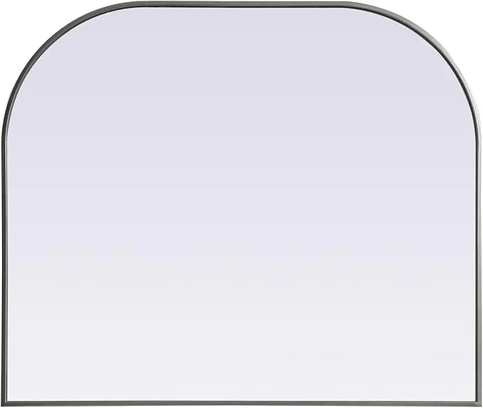 Illuminate, Metal Frame Arch Mirror 40X34 Inch in, Modern, Silver - ModernBath