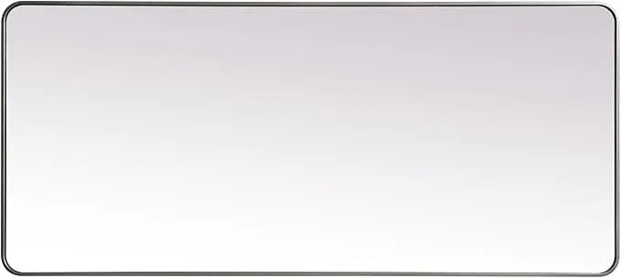 ARS Concepts Aura, Soft Corner Metal Rectangle Mirror 32X72 Inch in, Modern, Silver - ModernBath
