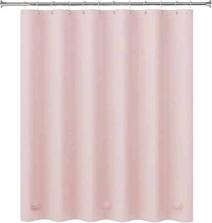 AmazerBath Light Pink Shower Curtain Plastic 72x72 Inches, Premium PEVA Shower Curtain Pink, 8G Heavy Duty Shower Curtains for Bathroom with 3 Big Weighted Stones and 12 Rustproof Grommets - ModernBath