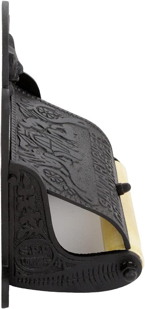 Renovators Supply Manufacturing Black Wall Mount Toilet Tissue Paper Holder 6.9" Wide Antique Ornate Victorian Style Solid Aluminum Rust Resistant Toilet Tissue Roll Holder Storage with Lid - ModernBath