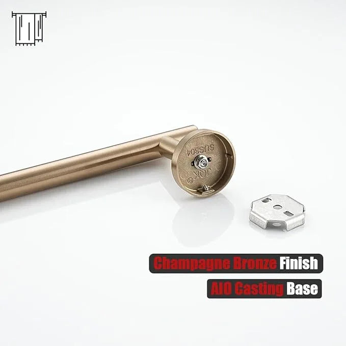 JQK Champagne Bronze Towel Bar, 27 Inch 304 Stainless Steel Thicken 0.8mm Towel Rack Bathroom, Towel Holder Wall Mount, Useable Length 24 Inch, TB110L24-CB - ModernBath