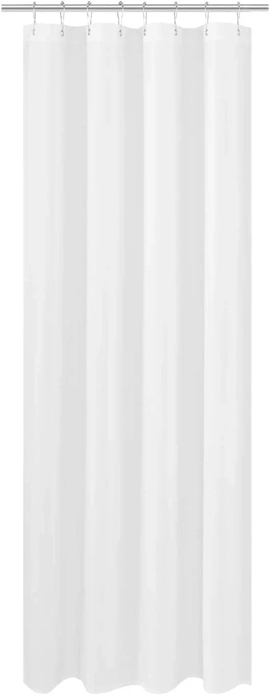 N&Y HOME Fabric Shower Curtain Liner Extra Long Stall Size 48 x 84 inches, Hotel Quality Washable White Shower Liner, 48x84 - ModernBath