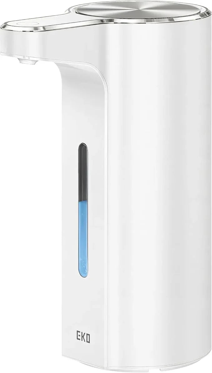 EKO Aroma Pro 13.5 fl oz Touchless Automatic Liquid Soap Dispenser, Rechargeable Electric Hand & Dish Soap Dispenser for Bathroom and Kitchen, IPX7 Waterproof, Adjustable Volume Control (White) - ModernBath