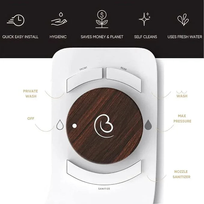 Boss Bidet Revolution Cool Water. Bidet Attachment for Toilet. Luxury Design, Bathroom Bidet Sprayer for Toilet, auto Shut Off, Non Electric, Dual Nozzle, Feminine wash, self Cleaning. Italian Oak. - ModernBath
