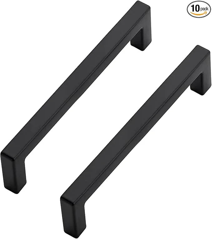 Ravinte 10 Pack Solid 4 Inch Center to Center Slim Square Bar Drawer Handles Kitchen Cabinet Handles Black Drawer Pulls Kitchen Cabinet Hardware Matte Black Dresser Pulls - ModernBath
