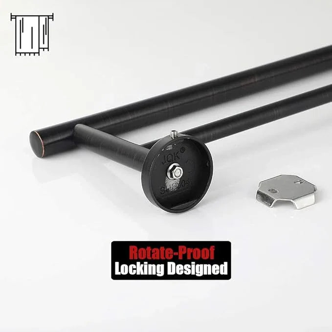 JQK Double Towel Bar Oil Rubbed Bronze, 20.5 Inch 304 Stainless Steel Thicken 0.8mm Towel Rack Bathroom, Towel Holder ORB Wall Mount, Useable Length 18 Inch, TB100L18-ORB - ModernBath