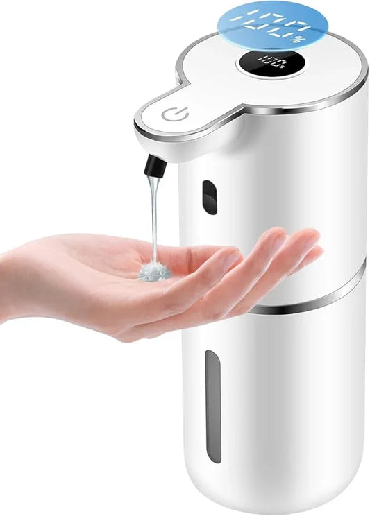 Automatic Liquid Soap Dispenser 12.8oz, Rechargeable & 6 Levels Soap Adjustable with Digital Display, Wall Mount, Waterproof, Touchless Hand/Dish Soap Dispenser for Kitchen, Bathroom, Hotel - ModernBath