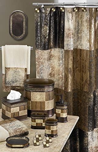 Zahari Home 4pc Zambia Stylish Bathroom Accessories Set Soap Pump, Tumbler, Tooth Brush Holder and Soap Dish Modern Classic Luxury Contemporary Decor Unique Design Animal Western Bath Set - ModernBath