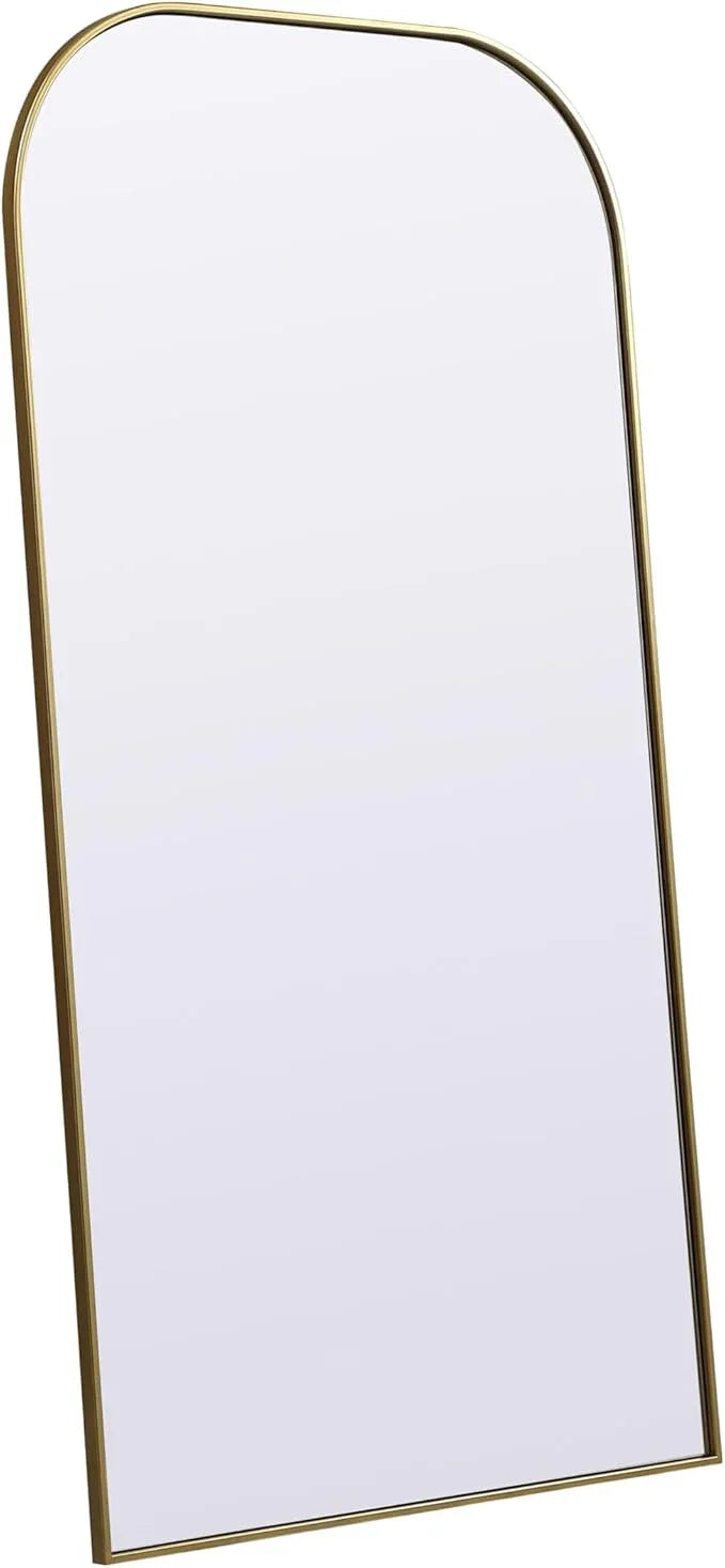 Illuminate, Metal Frame Arch Full Length Mirror 35X66 Inch in, Modern, Brass - ModernBath