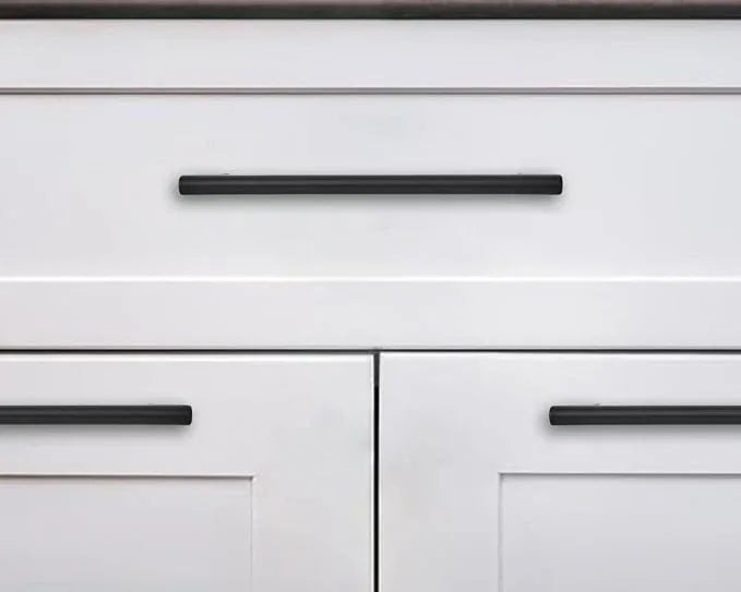 khtumeware 3-1/2 Inch Hole Center 2-Pack,Matte Black Heavy Duty Soild Cabinet Pulls,Kitchen Drawer Handle, Hardware for Bathroom, Drawer, Cabinet, Door Cabinet - ModernBath