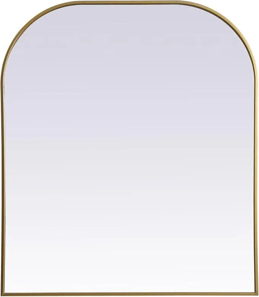 Illuminate, Metal Frame Arch Mirror 36X42 Inch in, Modern, Brass - ModernBath