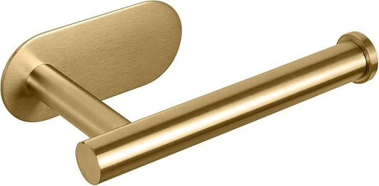 NearMoon Toilet Paper Holder Self Adhesive, Premium Thicken SUS304 Stainless Steel Rustproof Adhesive Toilet Roll Holder no Drilling for Bathroom, Kitchen, Washroom (1 Pack, Brushed Gold) - ModernBath