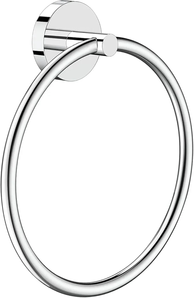 Hand Towel Holder Screw-in Mirror Silver Towel Ring for Bathroom Wall Stainless Steel Towel Hanger Round Towel Racks for Bathroom Decor and Accessories - ModernBath