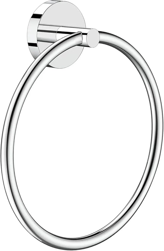 Hand Towel Holder Screw-in Mirror Silver Towel Ring for Bathroom Wall Stainless Steel Towel Hanger Round Towel Racks for Bathroom Decor and Accessories - ModernBath