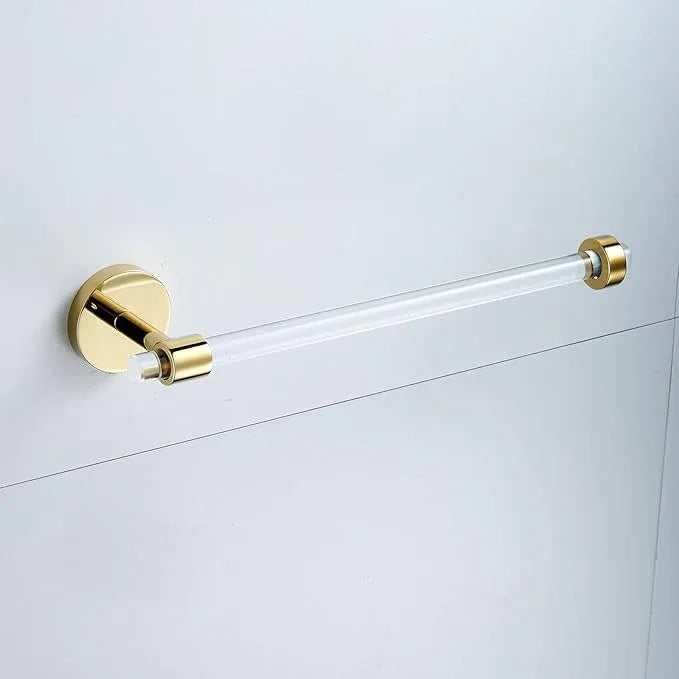 Gold Bathroom Hardware Accessories Set - Acrylic Hand Towel Holder Toilet Paper Holder Towel Hook - Wall Mounted Bath Towel Bar Set 3 Pieces SHUNLI - ModernBath