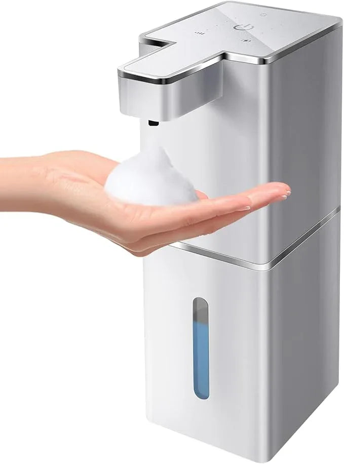 JEMISUN Automatic Foaming Soap Dispenser Touchless 380ml/12.8oz Rechargeable Hand Soap Dispenser Wall Mounted 4 Levels Adjustable Foam Soap Pump for Bathroom Kitchen Dish Soap - ModernBath