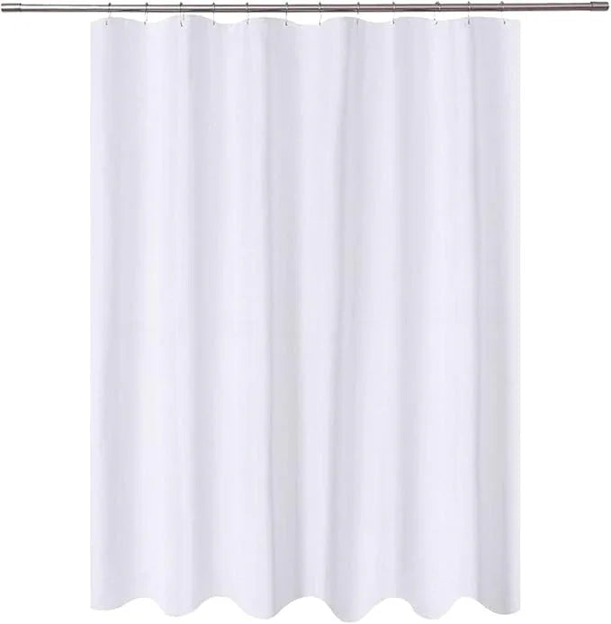 N&Y HOME Long Fabric Shower Curtain Liner 72 x 78 inches Longer Length, Hotel Quality, Washable, Water Repellent, White Spa Bathroom Curtains with Grommets, 72x78 - ModernBath