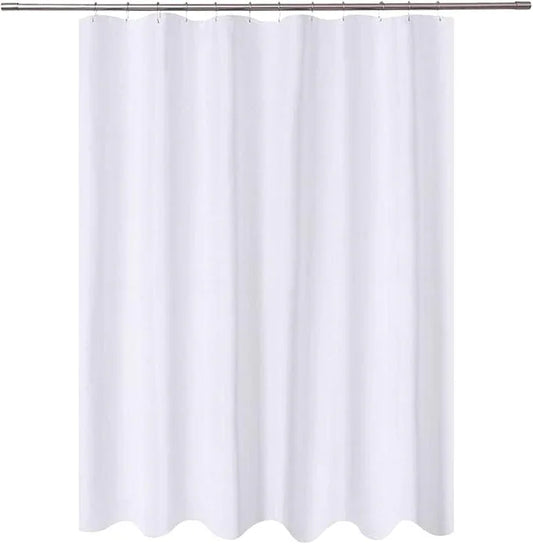 N&Y HOME Long Fabric Shower Curtain Liner 72 x 78 inches Longer Length, Hotel Quality, Washable, Water Repellent, White Spa Bathroom Curtains with Grommets, 72x78 - ModernBath