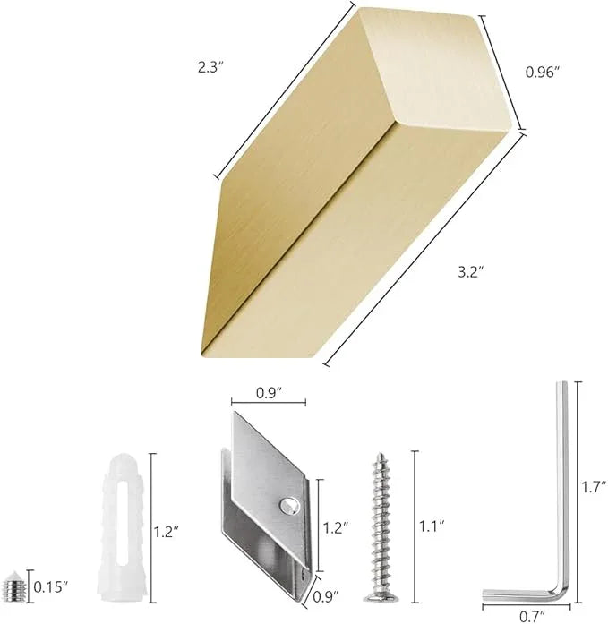 NINETREX Gold Towel Hooks for Bathroom Modern Wall Mounted Heavy Duty SUS304 Stainless Steel Hook ，Square Robe Hooks for Bathroom Kitchen Entryway，Brushed Gold，4 Pack - ModernBath