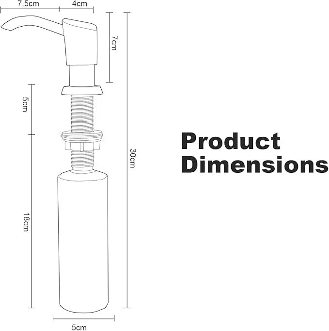 GZOII Soap Dispenser, Kitchen Sink Soap Dispenser Built in and Refill from The Top Design,Brushed Nickel ABS Head with 12 Ounce Bottle - ModernBath