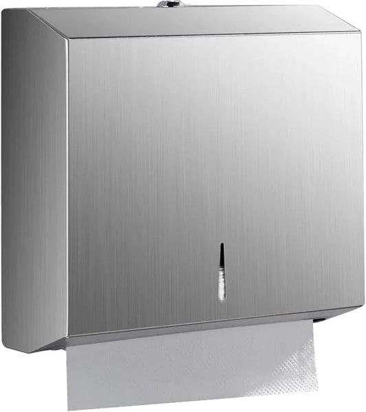 Paper Towel Dispenser Wall Mount - Multifold Trifold Paper Towel Dispensers, Large Capacity Stainless Steel Tissue Holder, Suitable for Bathrooms and Public Places - ModernBath