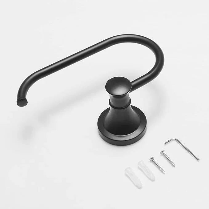 BESy Matte Black Toilet Tissue Paper Holder Matte Black Bathroom Accessories Toilet roll Paper Hanger, Wall Mounted, Rustproof - ModernBath