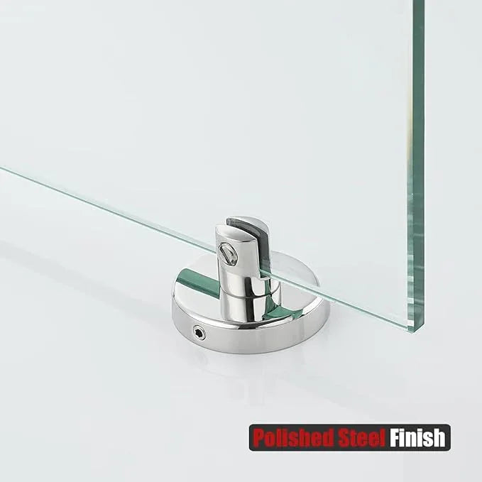 JQK Corner Glass Shelf, Polished Chrome Bathroom 304 Stainless Steel Shower Triangle Floating Wall Shelf, 10 x 10 Tempered Glass, 3 Pack, TGS190L10-CH-P3 - ModernBath