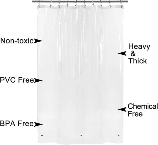 Barossa Design Small Shower Curtain for Shower Stall Size 36 x 72 inches,PEVA - Waterproof, Eco-Friendly, Non-Toxic, Odorless, PVC Free, Metal Grommets (Clear) - ModernBath
