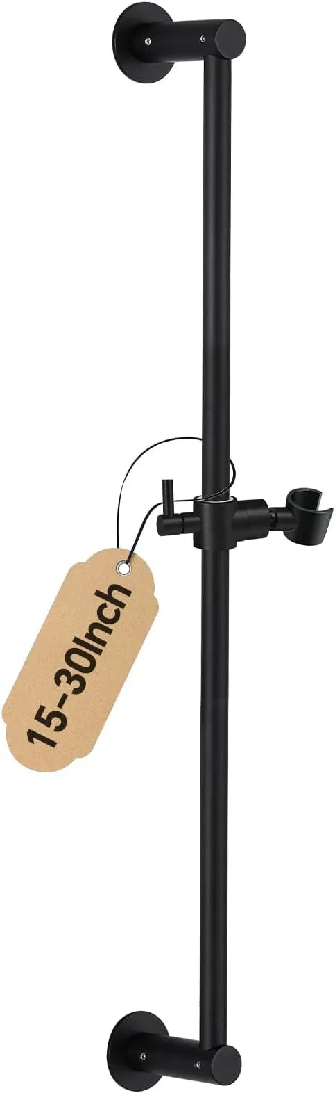 Shower Slide Bar Adjustable Handheld Shower Head Holder Wall Mount - 30inch All-Metal Shower Head Slide Bar Compatible with Bathroom Drill Free Glue Installation - Black - ModernBath