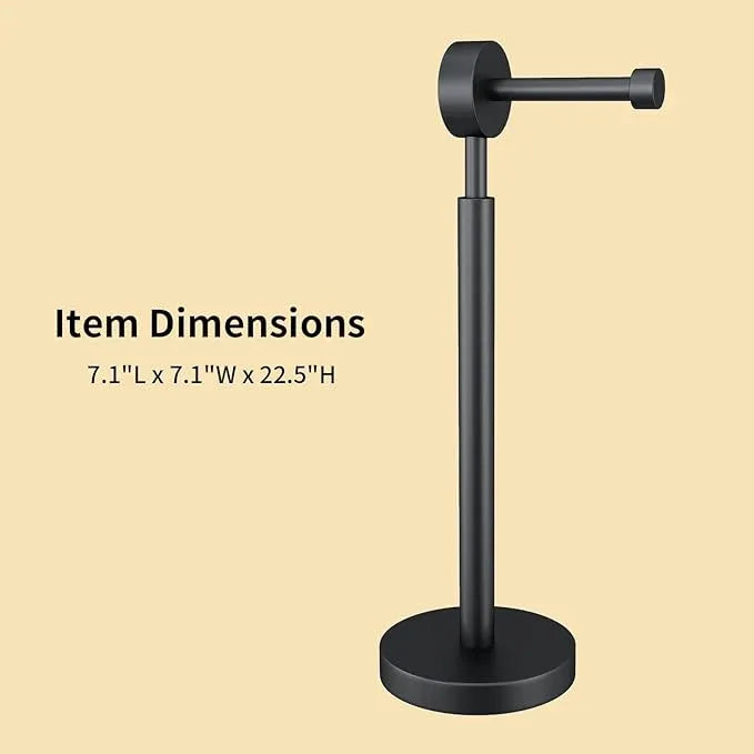 YUMORE Toilet Paper Holder Stand Freestanding Bathroom Tissue Roll Stand for Bathroom (Black, 1 Roll) - ModernBath