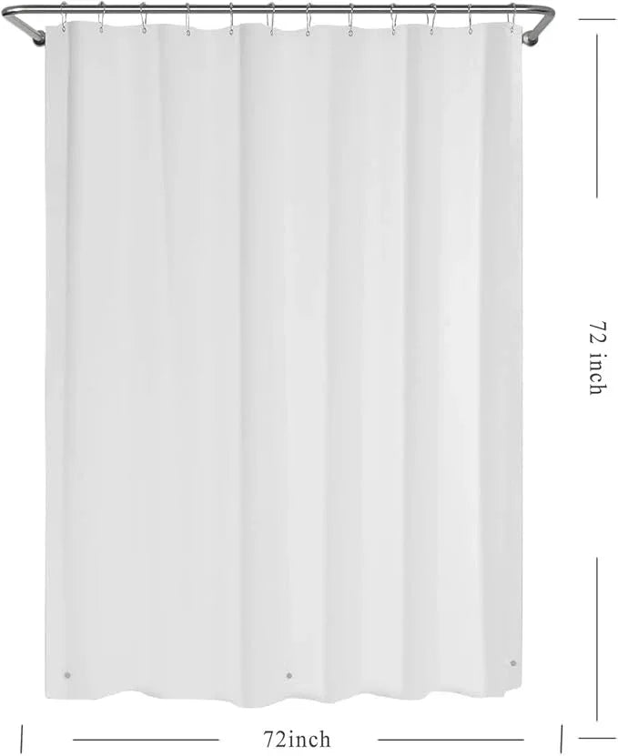 TIKABC Shower Curtain Liner, 4G PEVA Shower Liner, Plastic Waterproof Shower Curtains, with Grommet Holes and 3 Magnetic Weights(White) - ModernBath