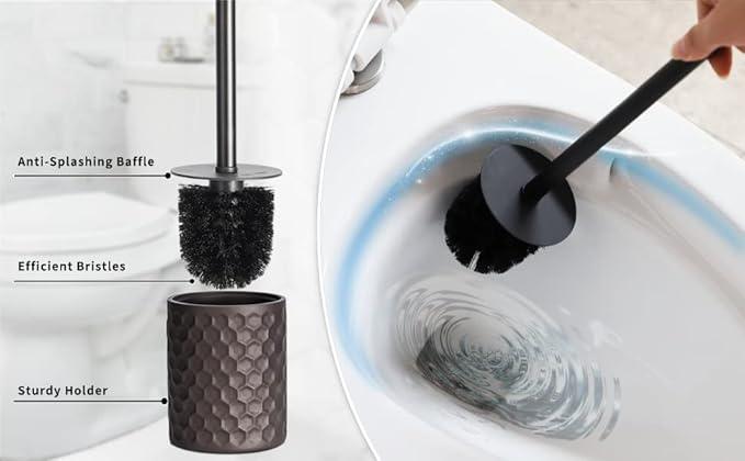 zccz Bathroom Accessory Set - 6 pcs Bronze Bathroom Accessories Set with Trash Can, Toothbrush Holder, Toothbrush Cup, Soap Dispenser, Soap Dish, Toilet Brush with Holder - Accessoire Salle de Bain - ModernBath