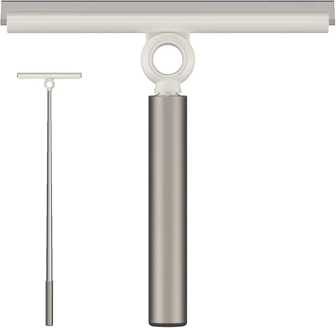 EHOMGUI Extendable Shower Squeegee for Glass Doors, Shower Squeegee with 10-Inch Silicone Blade, Telescoping Handle for Windows and Shower Glass, Silver - ModernBath