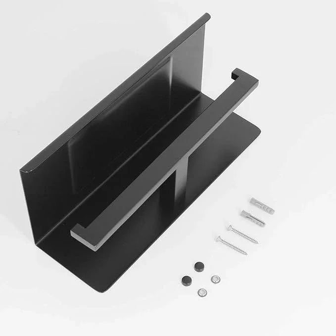 Matte Black Toilet Paper Holder - Toilet Paper Double Roll Holder with Shelf Wall Mounted for Bathroom, Stainless Steel - ModernBath