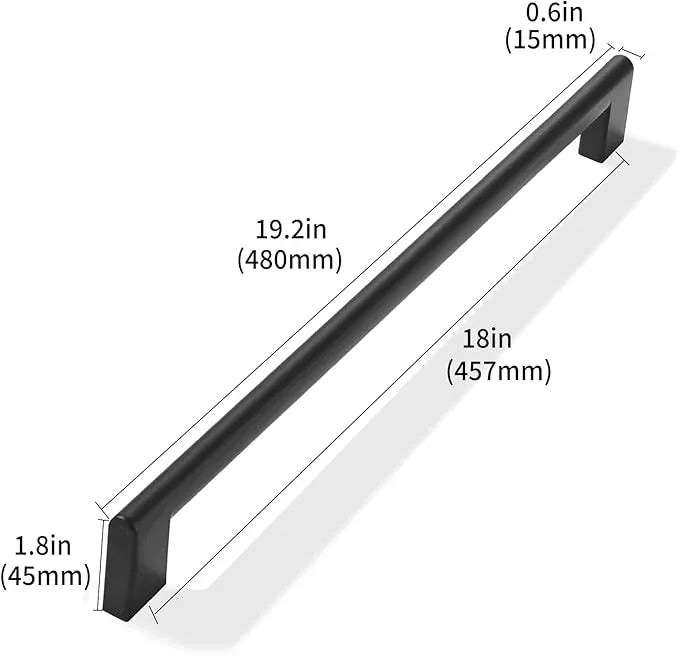 khtumeware Appliance Handle Pull 18 Inch Hole Center 1 Pack,Matte Black Heavy Duty Solid Cabinet Pulls,Kitchen Drawer Handle, Hardware for Bathroom, Drawer, Cabinet, Door Cabinet - ModernBath