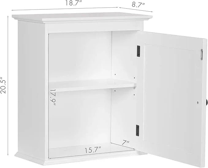 Spirich Small Bathroom Wall Cabinet, Wall Mounted Storage Cabinet, Medicine Cabinet Organizer for Bathroom, Kitchen, Living Room, White - ModernBath