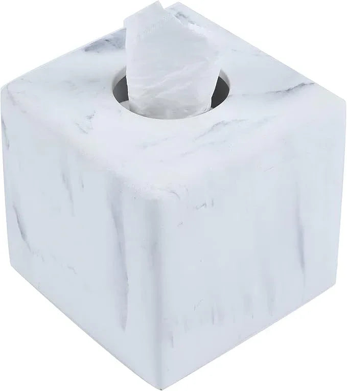 Hymmah Modern Square Tissue Box Cover Holder,Bathroom Accessories Decor Unique Design Tissue Box Cover for Bathroom Vanity Counter Tops Also Great for Bedrooms and Living Rooms - ModernBath