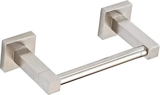 Toilet Paper Holder Wall Mount, Brushed Nickel Bathroom Toilet Paper Holder for SUS 304 Stainless Steel, Double Post Pivoting Square Toilet Paper Roll Holder for Bathroom RV Paper Towels for TP - ModernBath