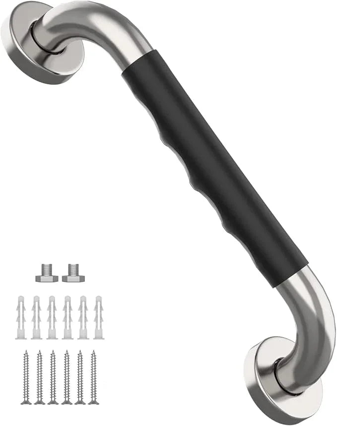 20 Inch Shower Grab Bar w/Anti Slip Rubber Grip, Munzong Stainless Steel Bathroom Grab Bar, Chrome Bathroom Balance Bar,Safety Handrail Support,Handicap Injury Elderly Senior Assist Bath Handle - ModernBath